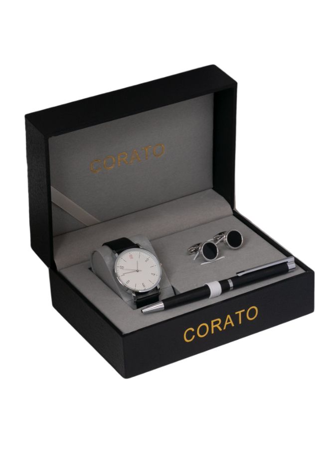 كوراتو طقم ساعة يد بعقارب مع قلم وأزرار أكمام. للرجال - Image 1
