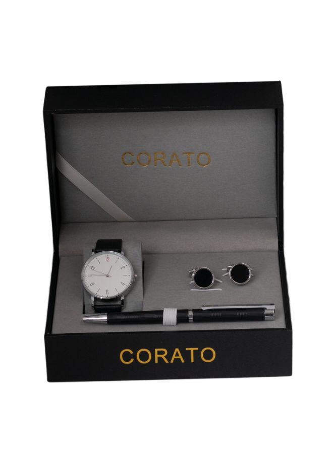كوراتو طقم ساعة يد بعقارب مع قلم وأزرار أكمام. للرجال - Image 4
