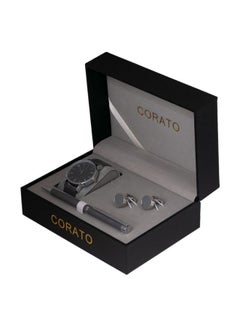 Men's Analog Wrist Watch With Pen And Cufflinks Set