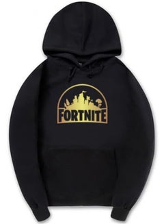 GObuy Printed Casual Hoodie Black/Yellow  - Image 2