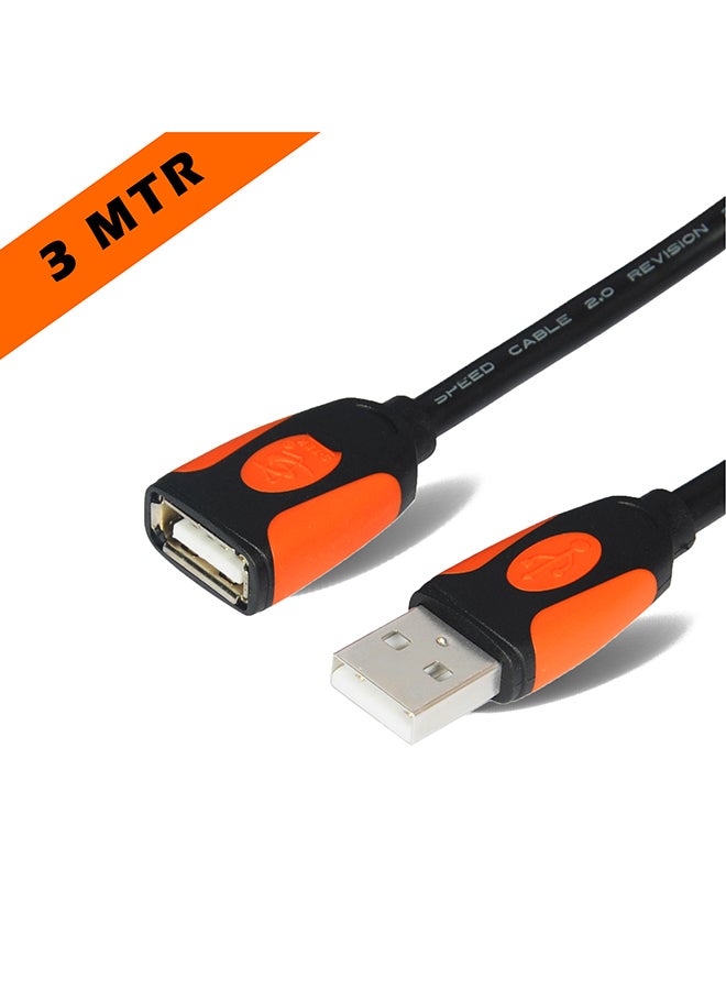 S تك كابل تمديد USB لنقل البيانات من Type A ذكر إلى أنثى أسود - Image 2