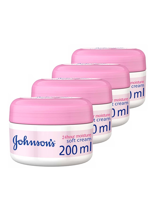 جونسون كريم لترطيب الجسم بتغطية تدوم 24 ساعة متعدد الألوان 4x200ملليلتر
