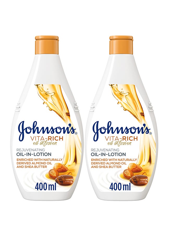 Johnson's Body Lotion Oil-In-Lotion Rejuvenating Multicolour 400ml Pack of 2