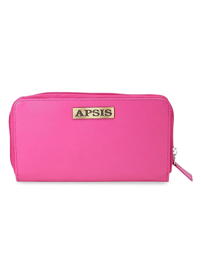 APSIS - Stylish Comfortable Logo Detail Wallet For Women AP_WLT_W2_Pink - Image 1