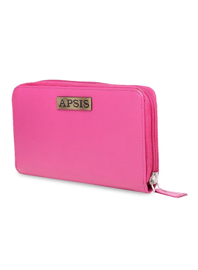 APSIS - Stylish Comfortable Logo Detail Wallet For Women AP_WLT_W2_Pink - Image 1