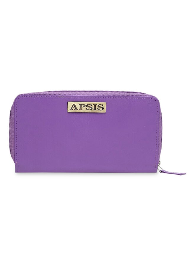 ابسيس محفظة مريحة وأنيقة مزينة بشعار للنساء AP_WLT_W2_Purple - Image 1