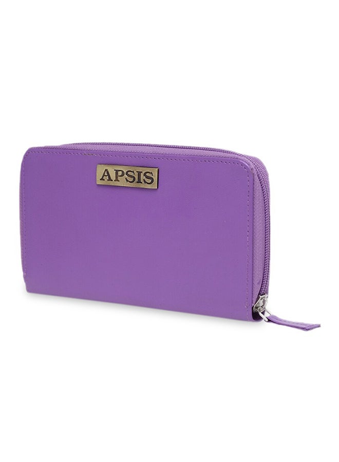 ابسيس محفظة مريحة وأنيقة مزينة بشعار للنساء AP_WLT_W2_Purple - Image 3