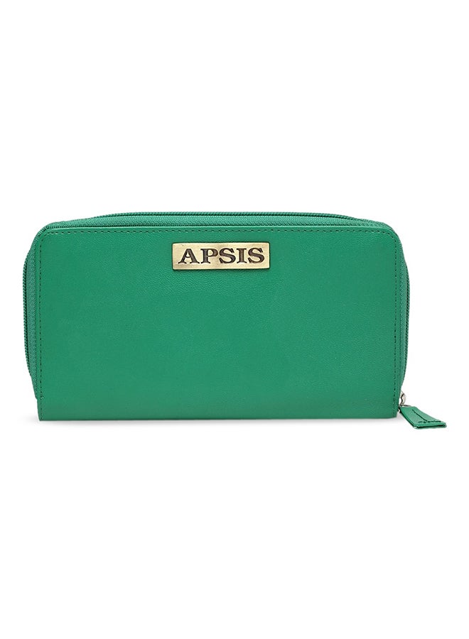 APSIS Stylish Comfortable Logo Detail Wallet For Women AP_WLT_W2_Green - Image 1