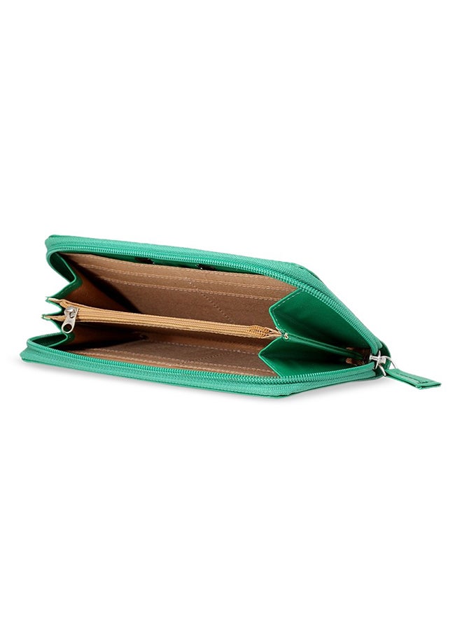 APSIS Stylish Comfortable Logo Detail Wallet For Women AP_WLT_W2_Green - Image 4