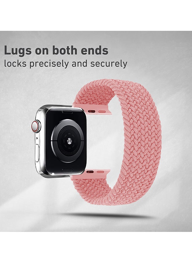 PROMATE - Solo Loop Nylon Braided Strap for Apple Watch 38mm/40mm, Soft Stretchable Replacement Wristband With Secure Fit For Apple Watch Series 1,2,3,4,5,6,SE, Size-Small, Fusion-40S Pink - Image 1