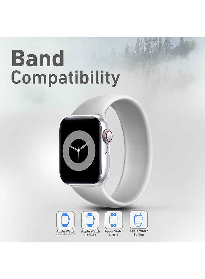 PROMATE - Solo Loop Strap for Apple Watch 38mm/40mm, Durable Stretchy Silicone Loop Sport Wristband With Sweat-Proof Design For Apple Watch Series 1, 2, 3, 4, 5, 6, SE, Size-Small, Loop-40S Grey - Image 1
