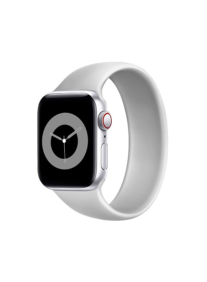 PROMATE - Solo Loop Strap for Apple Watch 42mm/44mm, Durable Stretchy Silicone Loop Sport Wristband With Sweat-Proof Design for Apple Watch Series 1, 2, 3, 4, 5, 6, SE, Size-Small, Loop-44S Grey - Image 1
