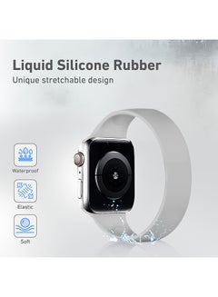 PROMATE Solo Loop Strap for Apple Watch 38mm/40mm, Durable Stretchy Silicone Loop Sport Wristband with Sweat-Proof Design for Apple Watch Series 1, 2, 3, 4, 5, 6, SE, Size-Large, Loop-40L Grey  - Image 2