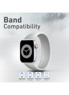 PROMATE Solo Loop Strap for Apple Watch 38mm/40mm, Durable Stretchy Silicone Loop Sport Wristband with Sweat-Proof Design for Apple Watch Series 1, 2, 3, 4, 5, 6, SE, Size-Large, Loop-40L Grey  - Image 3