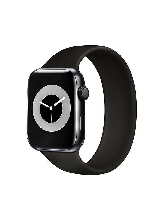 Silicone Watch Strap, Premium Solo Loop Elastic Sports Band Replacement for Apple Watch 38/40mm Band with Sweat Resistant for Apple Watch Series 1, 2, 3, 4, 5, 6, SE, Size-M,Loop-40M Black Black