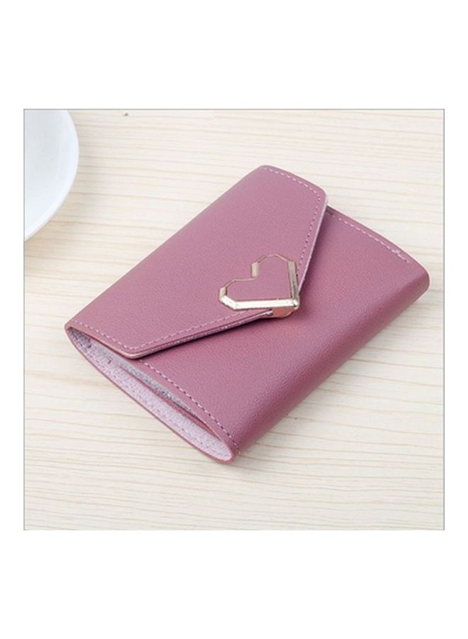 Metal Heart Design Bi-Fold Wallet Purple 