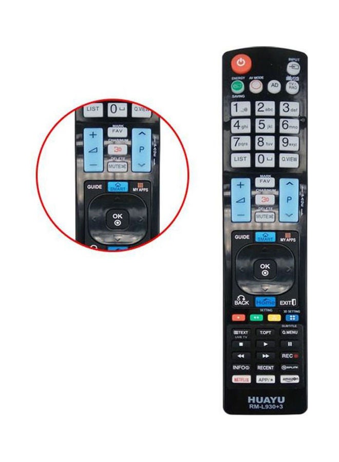 Huayu Universal Remote Control For RmL930+3 Tv Lcd Led Hdtv Smart Black  - Image 2