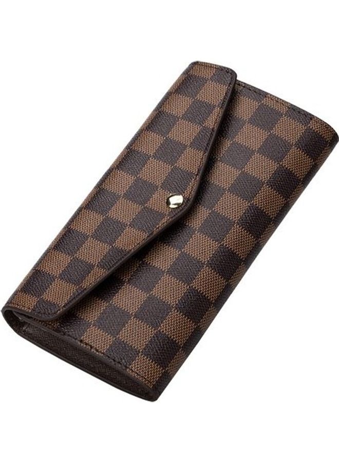 Checkered Wallet Brown  - Image 2