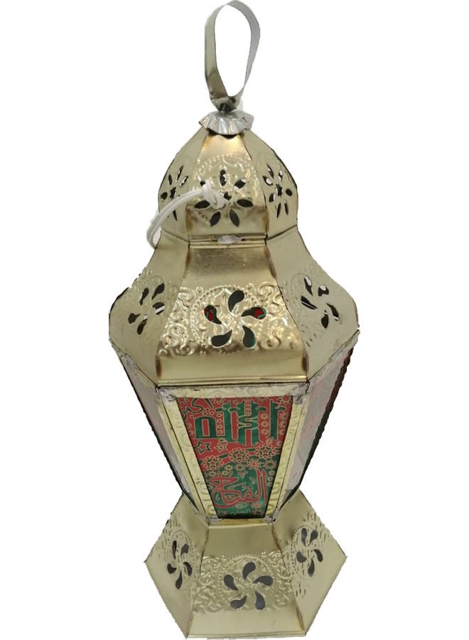 فانوس رمضان بشمعة ذهبي 55سم