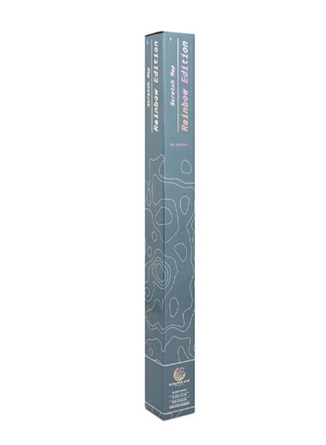 LUCKIES OF LONDON Rainbow Scratch Map Blue/Grey  - Image 3