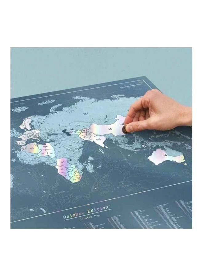 LUCKIES OF LONDON Rainbow Scratch Map Blue/Grey  - Image 4