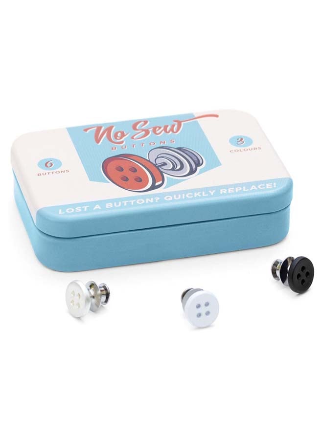 LUCKIES OF LONDON 6-Piece No Sew Button Set With Storage Case Multicolour - Image 2