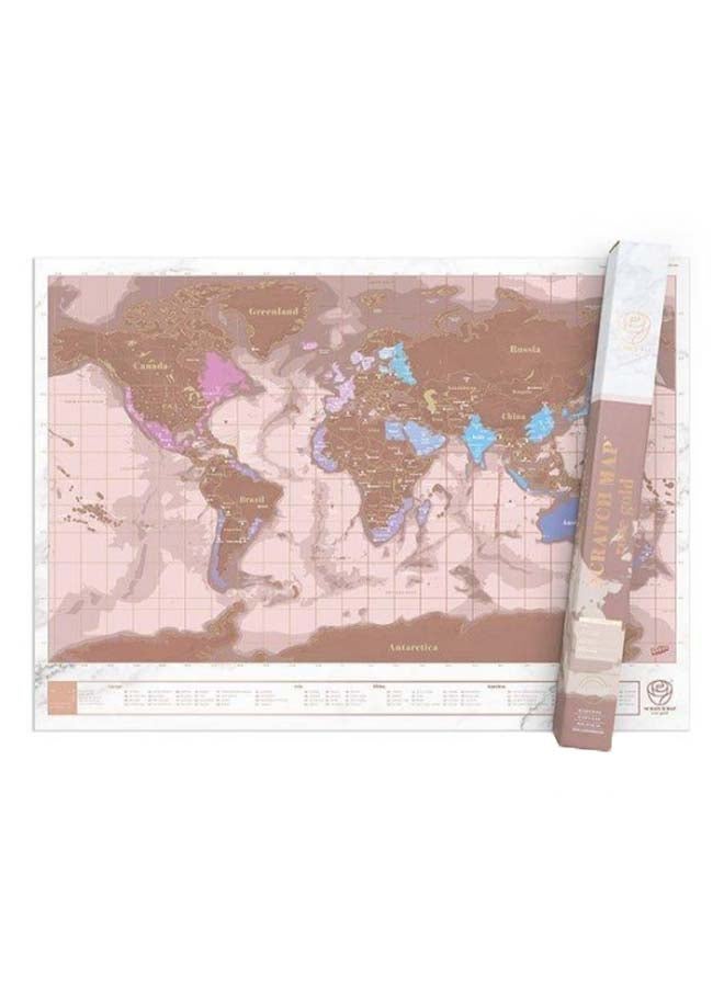 LUCKIES OF LONDON Pos Scratch Map Brown/White/Pink  - Image 1