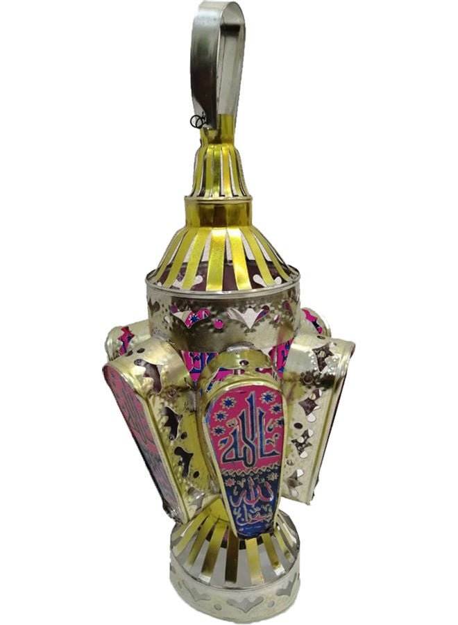فانوس رمضان بشمعة فضي / ذهبي 35سم