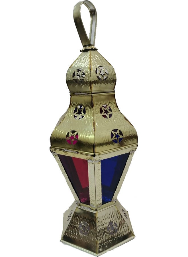 فانوس رمضان بشمعة ذهبي/أحمر/أزرق 50سم