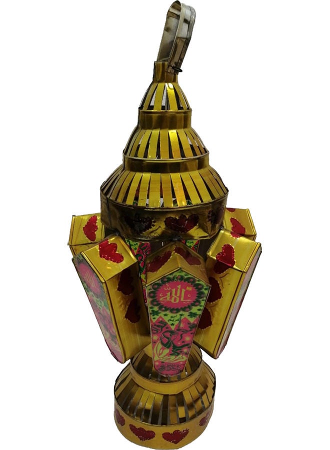 فانوس رمضان بشمعة ذهب / وردي 63سم