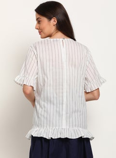 Stripe Detail Stylish Top White - v1619375308/N44416319V_2