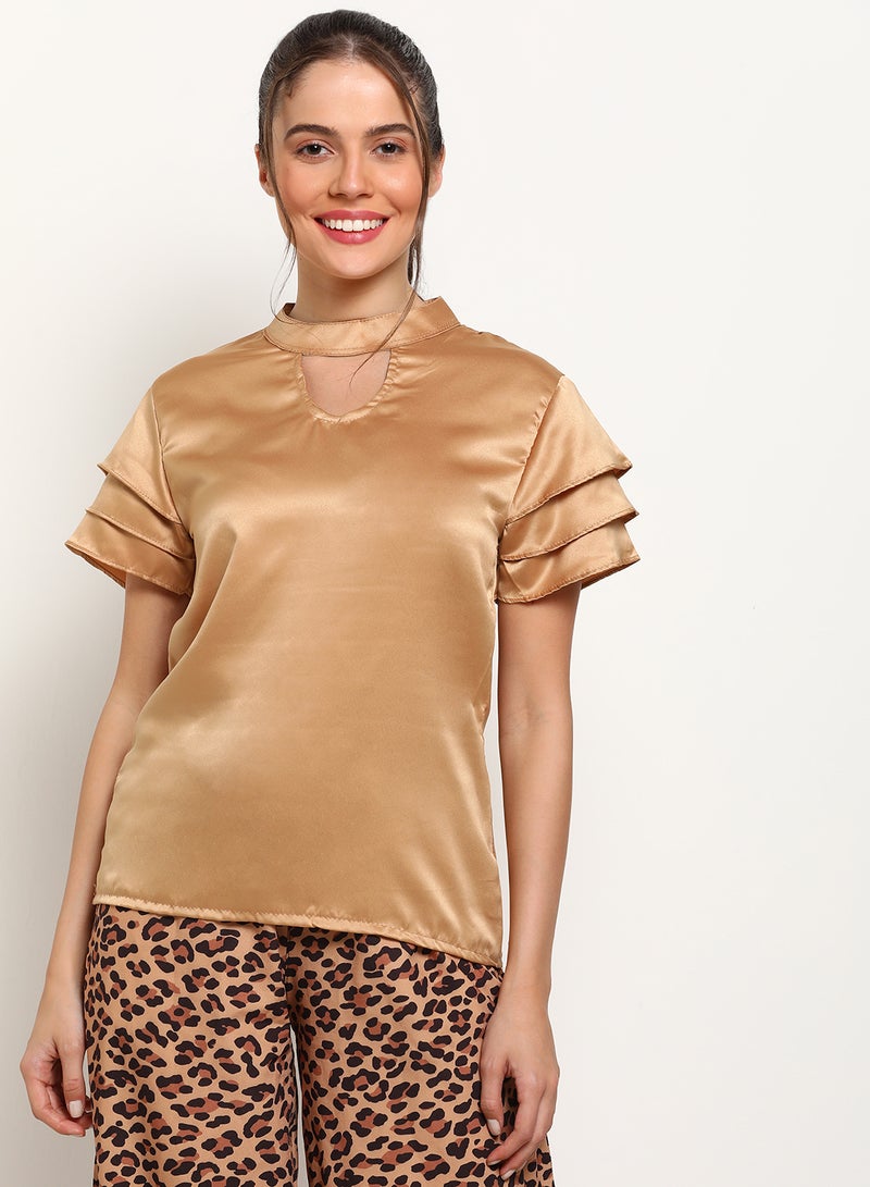 Blue Saint - Stylish Casual Top Brown - Image 1