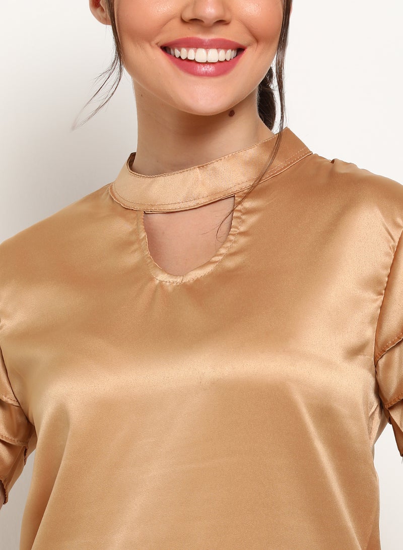 Blue Saint - Stylish Casual Top Brown - Image 1