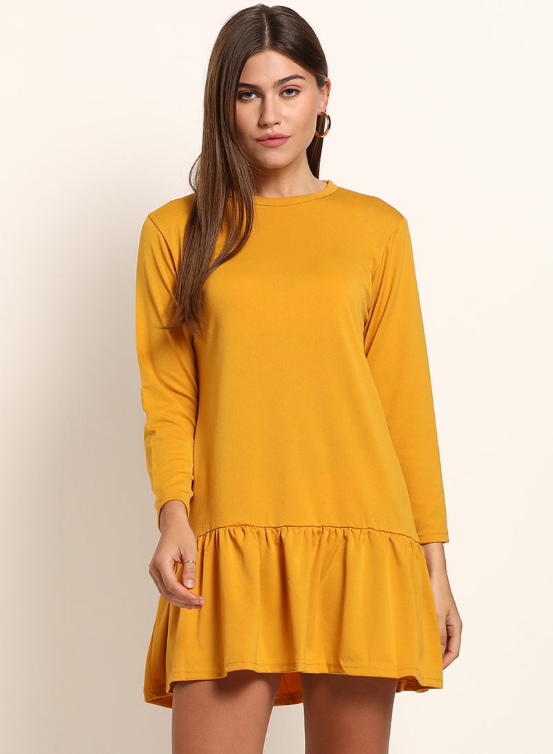 Blue Saint Polyester Casual Dress Yellow  - Image 1