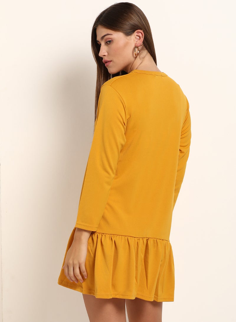 Blue Saint Polyester Casual Dress Yellow  - Image 2
