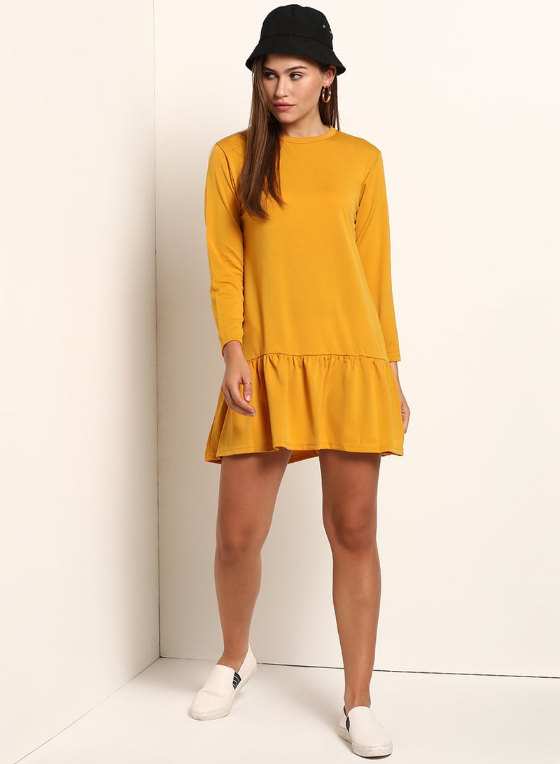 Blue Saint Polyester Casual Dress Yellow  - Image 4