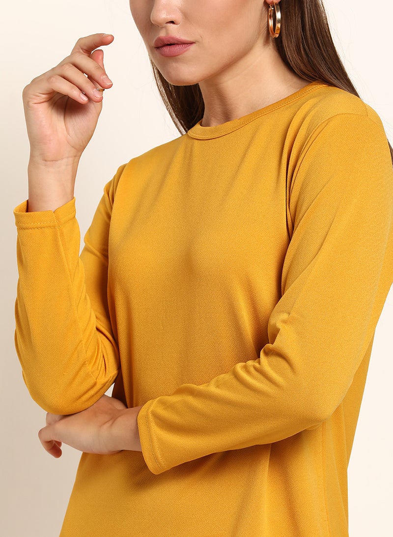 Blue Saint Polyester Casual Dress Yellow  - Image 3
