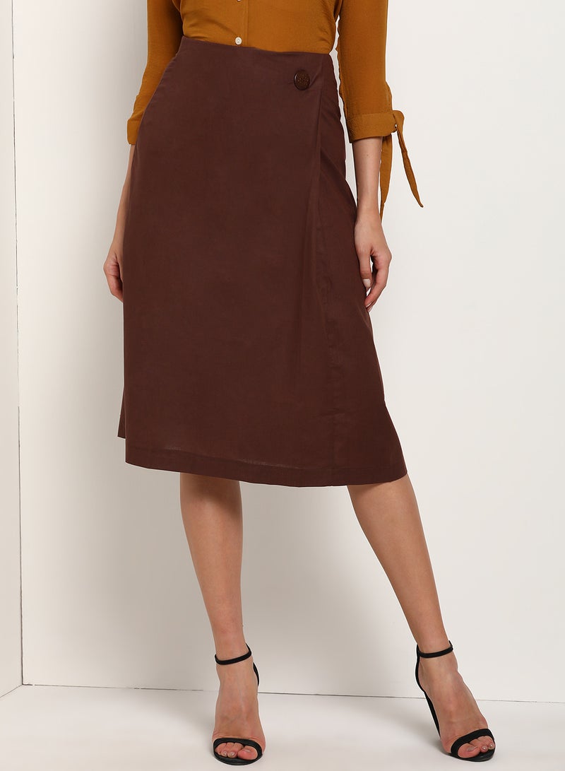 Blue Saint - High Waist Skirts Brown - Image 1