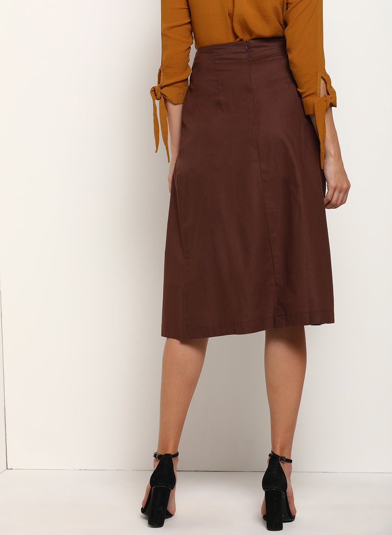 Blue Saint - High Waist Skirts Brown - Image 1