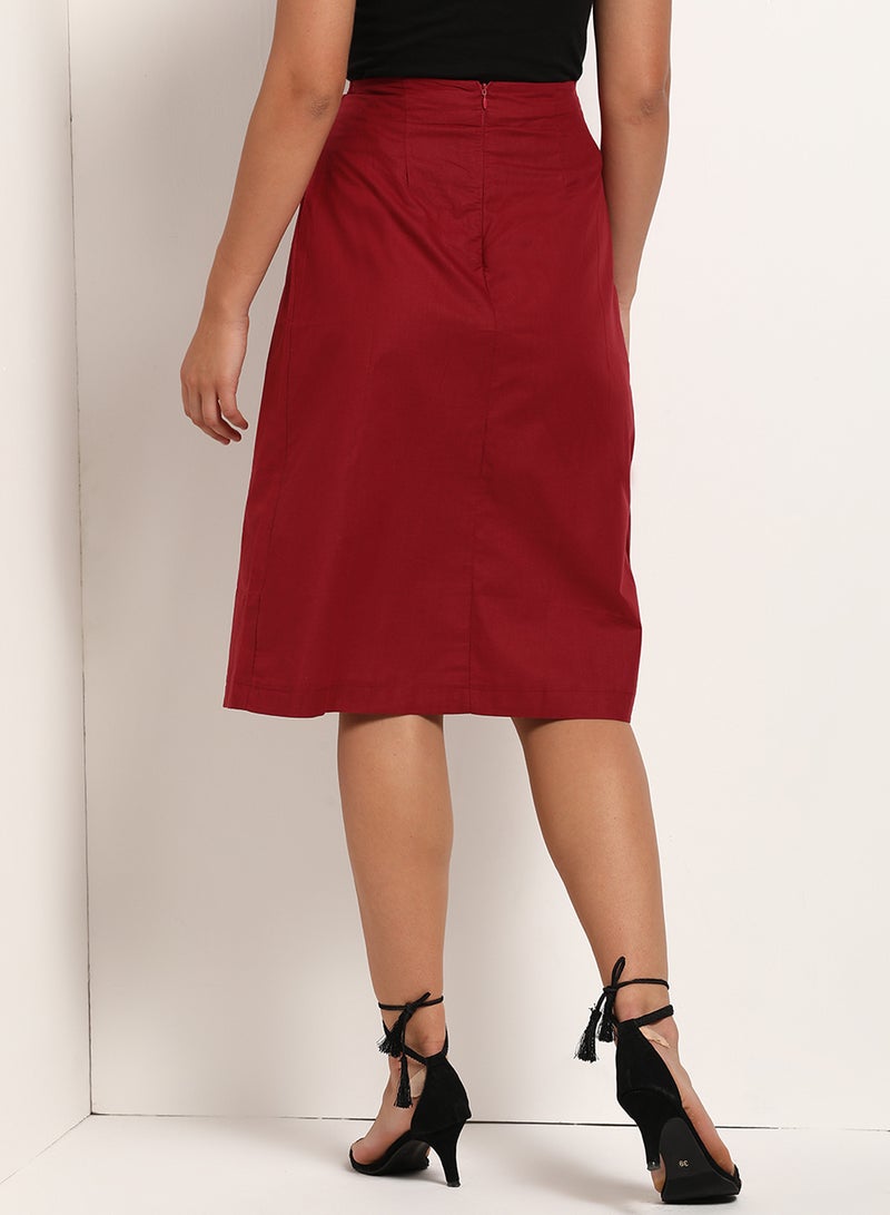 Blue Saint - High Waist Skirts Red - Image 1