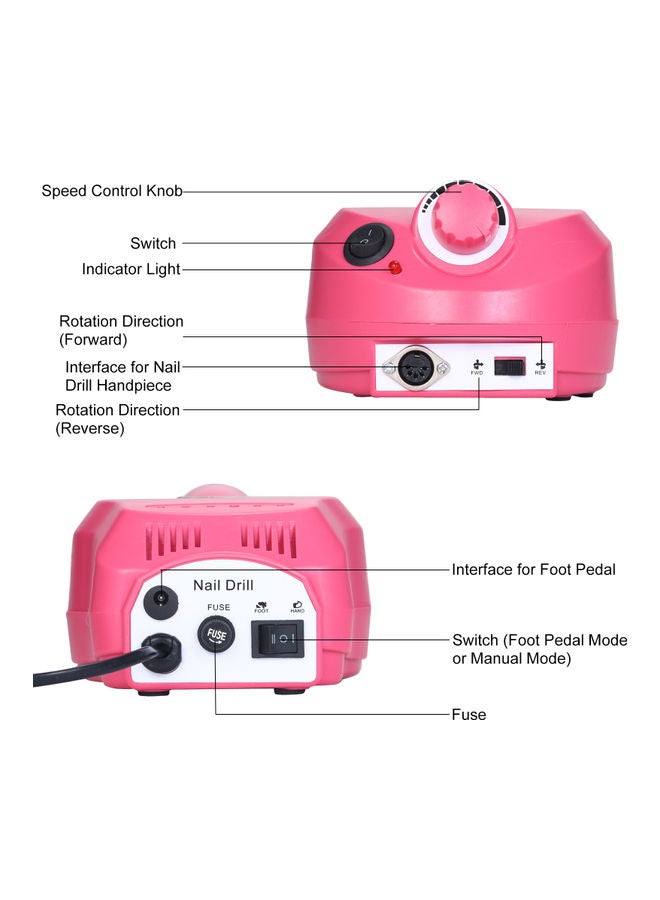 طقم مبرد أظافر كهربائي وردي\فضي\أسود - Image 3