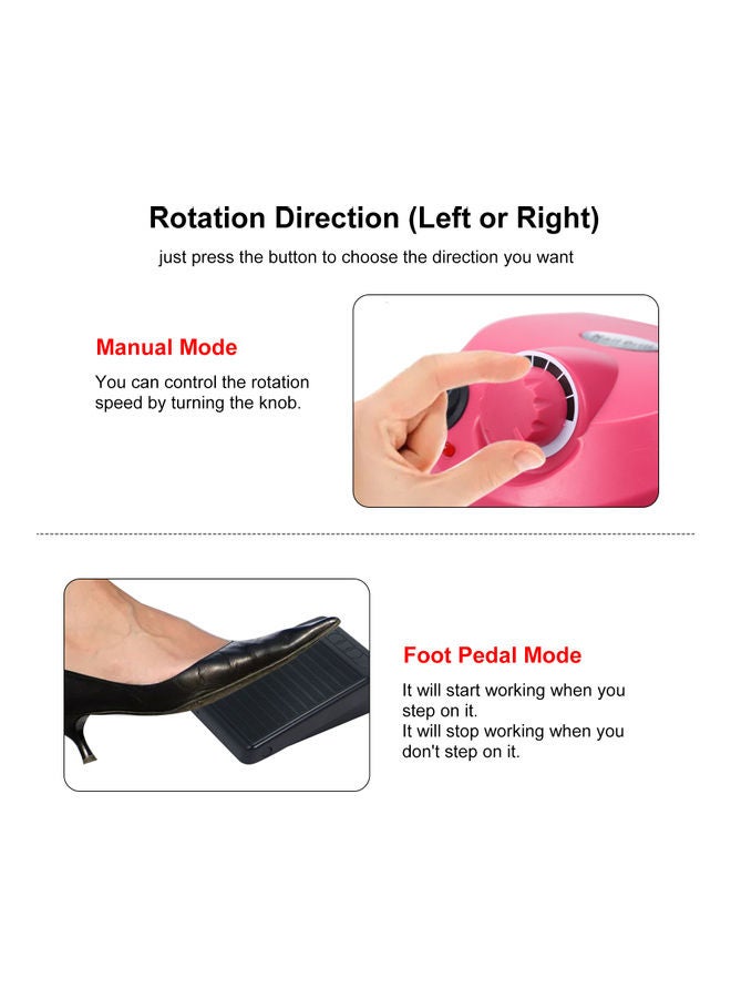 طقم مبرد أظافر كهربائي وردي\فضي\أسود - Image 4