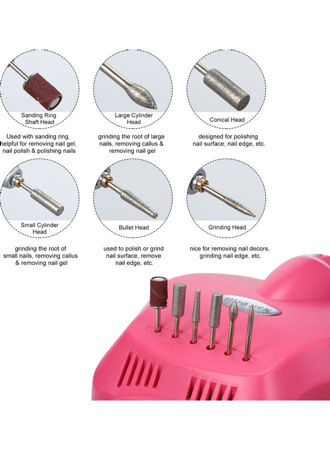 طقم مبرد أظافر كهربائي وردي\فضي\أسود - Image 5