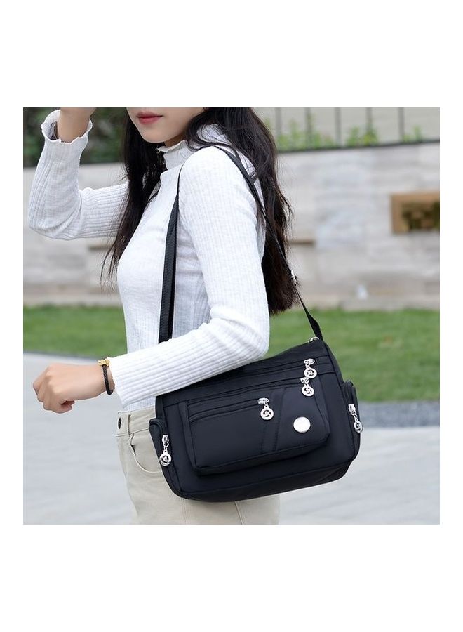 Women's Retro Solid Large Capacity Casual Bag Black  - Image 2