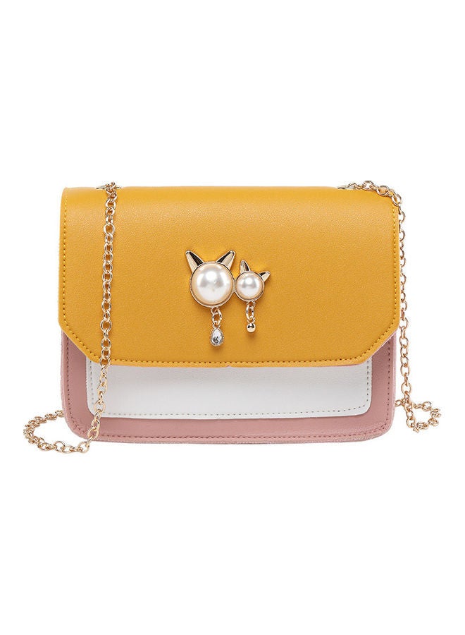 PU Crossbody Bag Yellow/Pink/White 