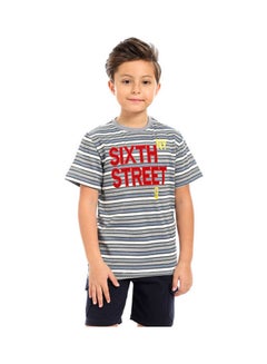 Slip On Front Stitched Boys T-Shirt Blue