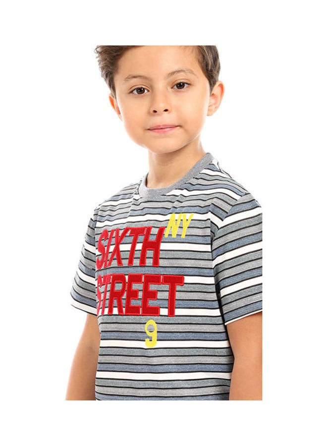Andora - Slip On Front Stitched Boys T-Shirt Blue - Image 1