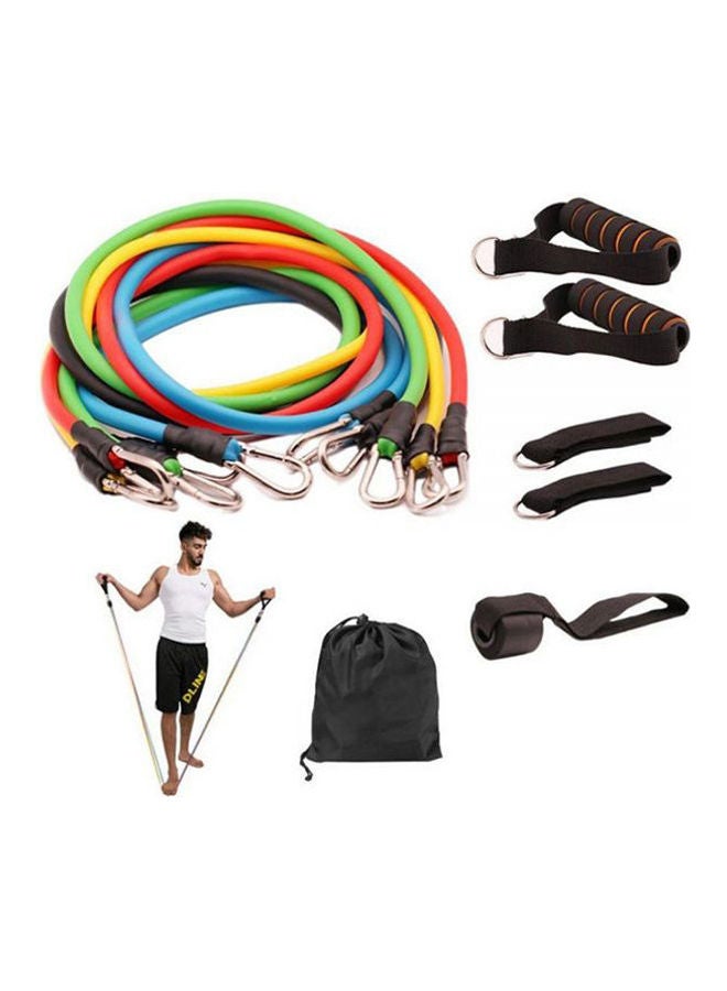 11 Pcs Resistance Fitness Band Set With Stackable Exercise Bands Legs Ankle Straps Multi-Function Professional Fitness Equipment 11inch - v1619379170/N46939955A_1