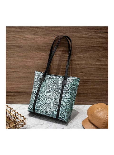 Women's Simple Big Capacity Zebra Pattern Bag Blue