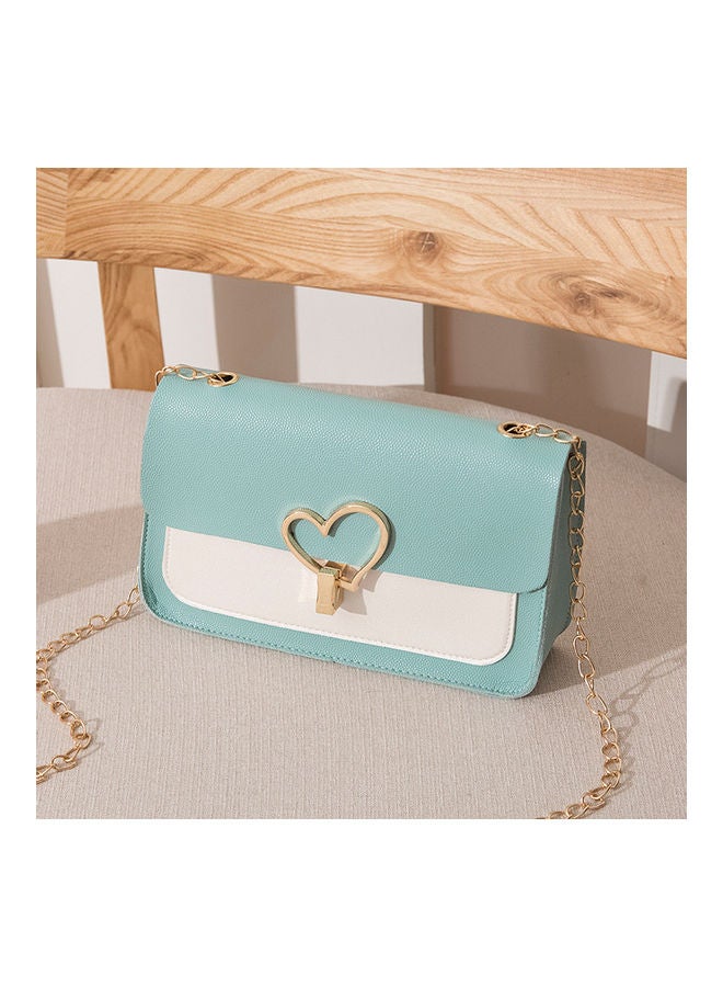 PU Crossbody Bag Green/White/Gold 
